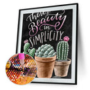 Cactus Round Diamond Painting Embroidery DIY Needlework Cross Stitch Set