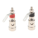 2pcs Terminal Loudspeaker Pole Clamp Connection Terminal Red & Black, Easy to