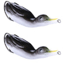 2pcs Floating Duck Lure 10.5cm Bass Bait Fishing Tackle Black silicone Black