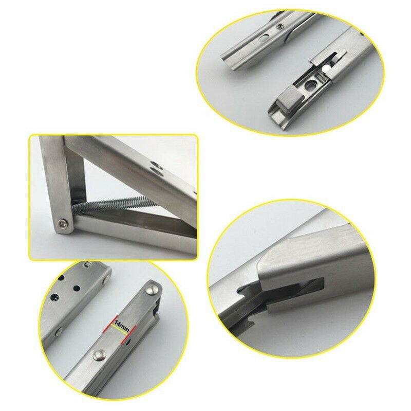 2pcs Rugged Stainless Steel Folding Bracket e Wall Bracket 90 degree Telesc X8V6