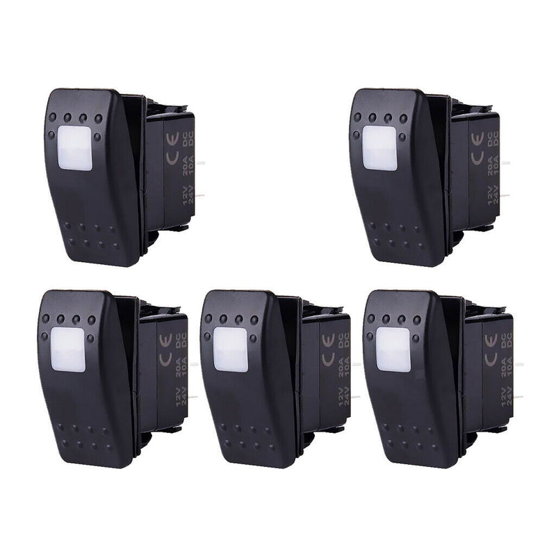 10 Pieces Car Boat 12V 20A Bar Rocker Toggle Switch with White & Green Light