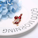 Red Wine Cup Wine Bottle Shape Pin Brooches For Women Men Hats Suit AccessoSEAU