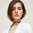 Necklace Charm Velvet Ribbon Handmade Gothic Choker Moon Pendant