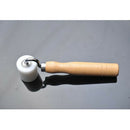 Long Wooden Handle Smooth Surface Wallpaper Edge Seam Roller, 34mm Dia.