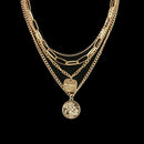Fashion Multi Layer Necklace Coin Pendant Clavicle Chain Retro Jewelry Gift