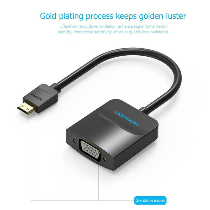 Vention AGABB Mini HDMI to VGA Cable 1080P HD Display Audio Video Adapter