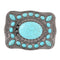 Western Flower Turquoise Stone Belt Buckle Square Shaped Replacement Buckle