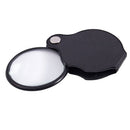 4X Round Shape Foldable Pocket Spiegel Magnifying Glass Black T9H5