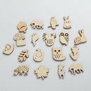 50 Sets Animal Shapes Blank Wood Heart Embellishments Wood Birds Slices for