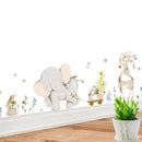 Cartoon Forest Flowe Elephant Rabbit Giraffe Animal Wall Stickers Kids Room M8Y7