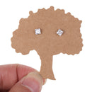 200pcs Kraft Paper Brown Cat&Tree Earrings Display Cards Gift Tags Holder