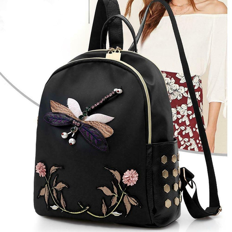 Fall Oxford Cloth Backpack Girls Backpack Animal Print Soft Shoulder Bag A