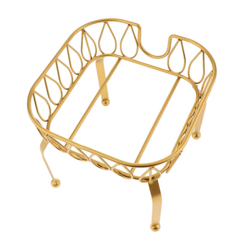 Glass Jar Drink Dispenser Metal Stand Basket Party Tea Wines Holder Golden M