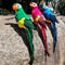 Set of 4 Feathered Realistic Parrot Home Garden Birds Decor Ornament