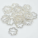 16pcs Diamante Rhinestone Flower Buckle Invitation Ribbon Slider Crafts 17mm