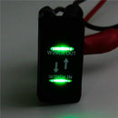 12V 20A Winch In Winch Out ON-OFF-ON Rocker Switch 7 Pin LED green