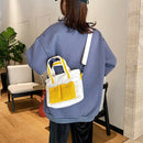Women Handbags Canvas Shoulder Messenger Crossbody Bag Casual Tote (Yellow)