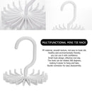 Mini Plastic Tie Rack 20 Ties Hanger Rotating Hook Belts Scarves Holder