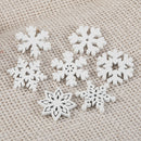 20* Christmas Snowflakes Wooden Pendants Xmas Tree Ornaments Hanging Decor Cute