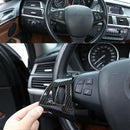 2Pcs Carbon Fiber Style ABS Steering Wheel Button Frame Trim For Bmw X5 E70 W1Y6