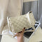 Fashion Lattice Pattern Women Handbag Chain Shoulder Underarm Bag (White)