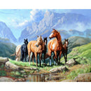 5D DIY Full Drill Diamond Painting Hiking Horses Cross Stitch Embroidery