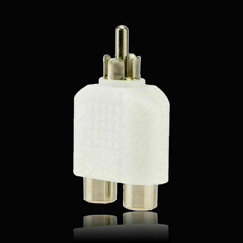 4x RCA Y Splitter 1 Male to 2 Female Cable Adapter Audio Prof Plug Video AV B4A2