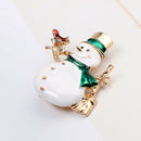1x Exquisite Christmas Snowman Inlaid Rhinestones Brooch Pin Scarves Shawl