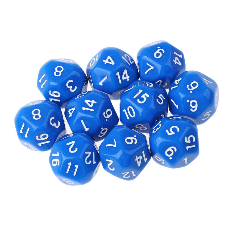 10pcs/set Polyhedral D16 Dice for DND RPG MTG Role Playing Board Game Blue