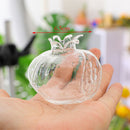2 Piece Mini Pomegranate Glass Vase Handmade Flower Pot Glass Amber Flower Vases