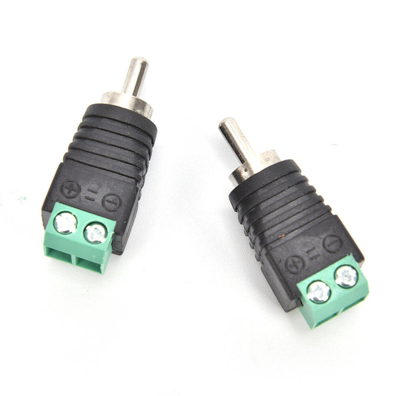 20Pcs Phono Speaker Wire cable to Audio male RCA Connector Adapter Jack P â„–[