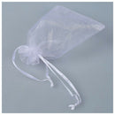 100 Organza Wedding Favour Bags Jewellery Pouches 9cm x 12cm White