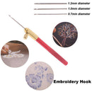 Embroidery Tambour Crochet Hooks Knitting Tool with 3 Needles French Croche OZ