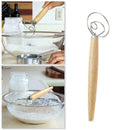 Kitchen Bread Dough Whisk Mixer Tool Egg Beater Wooden Accessory S6P6