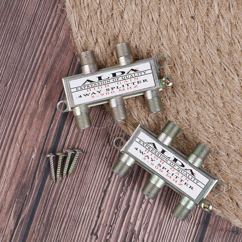 2 way coax splitter tv coaxial cable 1-in 2-out hdtv signal 5-900 MHz lot of 2 Z