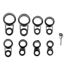 9pcs Stainless Steel Ceramic Fishing Rod Guides Eye Ring Tip Line Ring