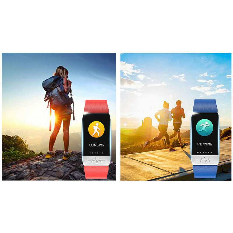 Waterproof Smart Bracelet Blood Pressure Smart Watch Sleep Monitor Red