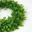 16.5" Boxwood Wreath Farmhouse Greenery Wreath for Front Door Hanging Wall Decor
