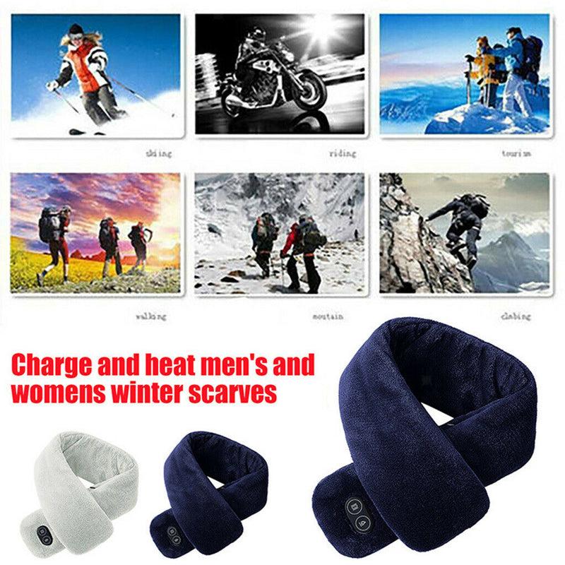 Rechargeable Electric Heated Neck Scarf Gaiter Pad Washable for Men Women