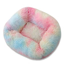 Pet Nest Soft Plush Kennel Cat Dog Bed Warm House Puppy Cushion (Pink XS)