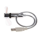 Mini USB Powered LED Clock Fan Cooling Flashing Realtime Display for Laptop
