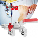 Double Valve 90 Degree Water Tap 1/2 inch Brass Faucet Home Outdoor Garden