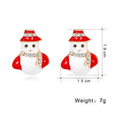 Christmas Earrings Santa Claus Snowman Bells Women Ear Studs Jewelry (02) A
