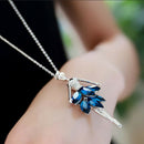 Women Flower Long Adjustable Chain Pendant Sweater Necklace(Ballet Girl) T9C8