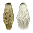 Beauty Synthetic Long Wavy Wig For Woman Wig Brown Black Heat Resistant Fib