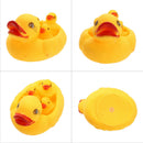 4PCS Baby Bathing Developmental Toys Water Floating Squeaky Rubber Ducks