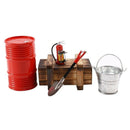 5PCS RC Crawler Car Simulation Fire Extinguisher Oil Drum Shovel Parts Mode L7N7