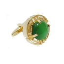 Mens Round Green Opal Cufflinks Shirt Business Cuff Links Wedding Jewelry
