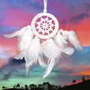 White Feather Dream Catcher Feather Bead Hanging Decor Ornament
