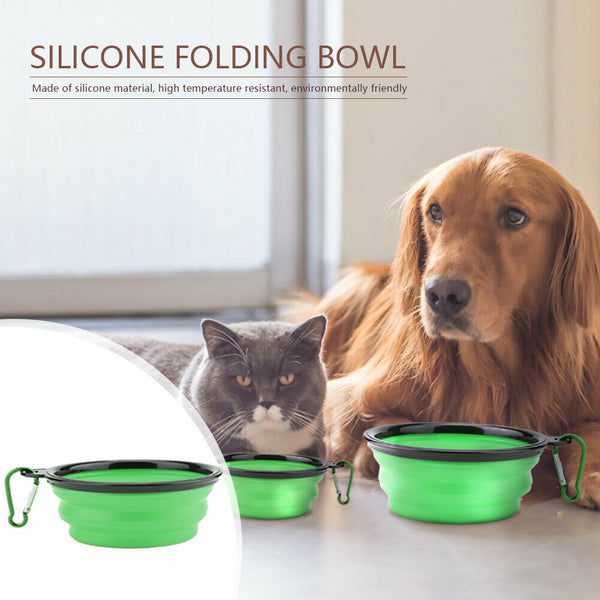 2pcs Portable Silicone Collapsible Bowl for Pet Cat Dog Food Water Feeding #gib